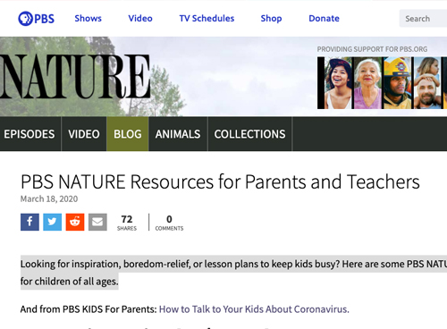 PBS NATURE Resources for Parents and Teachers
